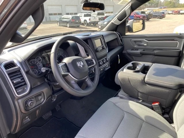 Interior of the 2025 Ram 1500 Tradesman is simple, but still cozy and safe